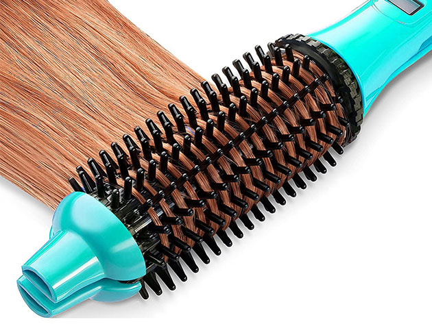 Perfecter Flat Iron-Hot Brush Combo Hair Care Kit (Teal)