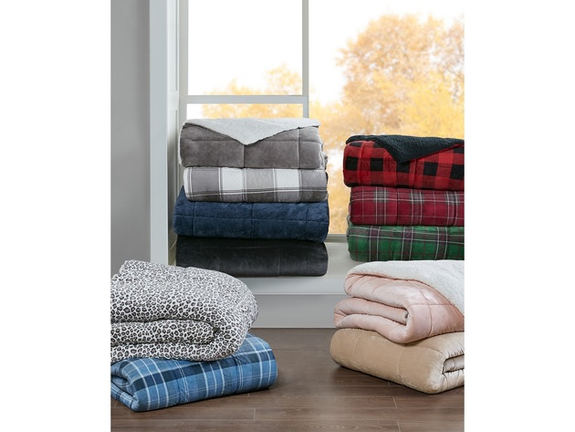 Premier Comfort Reversible Micro Velvet and Sherpa Down Alternative King Comforter