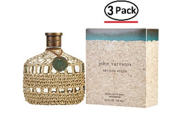 JOHN VARVATOS ARTISAN ACQUA by John Varvatos EDT SPRAY 4.2 OZ (LIMITED EDITION) for MEN ---(Package Of 3)