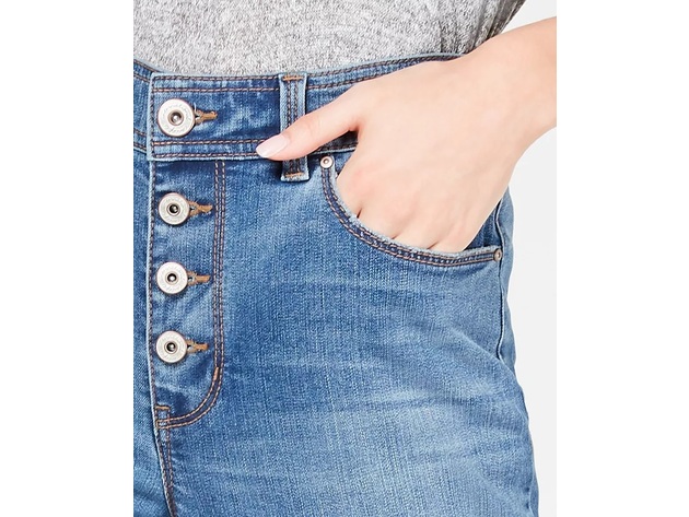 INC International Concepts. Women's High-Rise Lace-Trim Skinny Cropped Jeans Blue Size 4