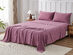 Kathy Ireland 4 Piece Heathered Jersey Knit Cotton Sheet Set (Queen/Rose)