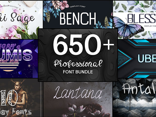 650+ Professional Font Bundle: Lifetime Subscription