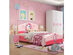 Costway Kids Children Upholstered Platform Toddler Bed Bedroom Furniture Girl Pattern - Pink