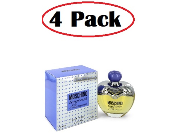4 Pack of Moschino Toujours Glamour by Moschino Eau De Toilette Spray 3.4 oz