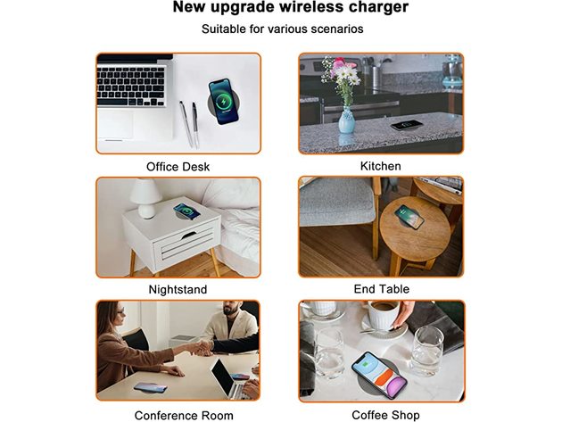 10W Under Desk & Furniture Invisible Wireless Charger For iPhone
