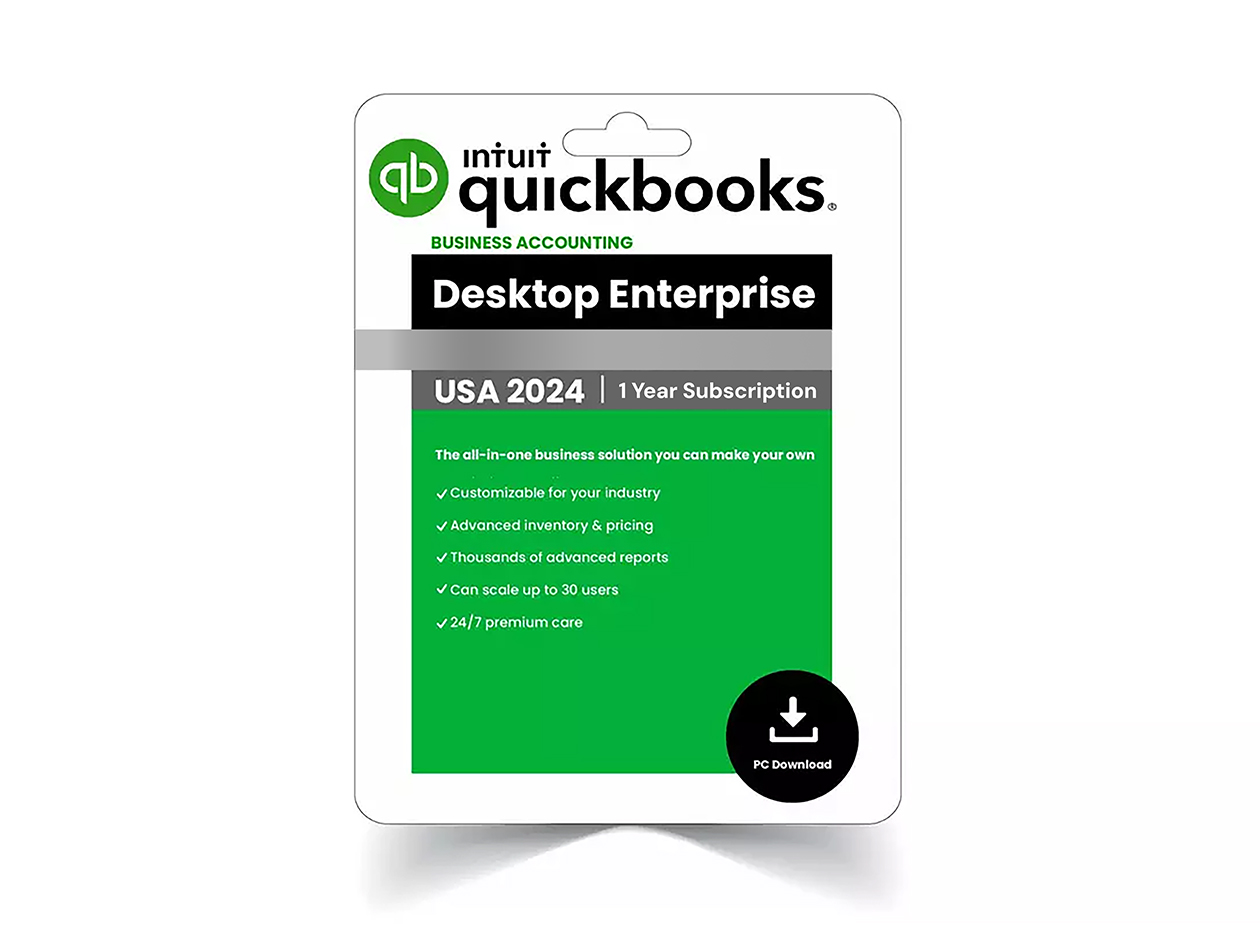 Intuit QuickBooks Desktop Enterprise 2024 (1 User) for Windows: 1-Year Subscription