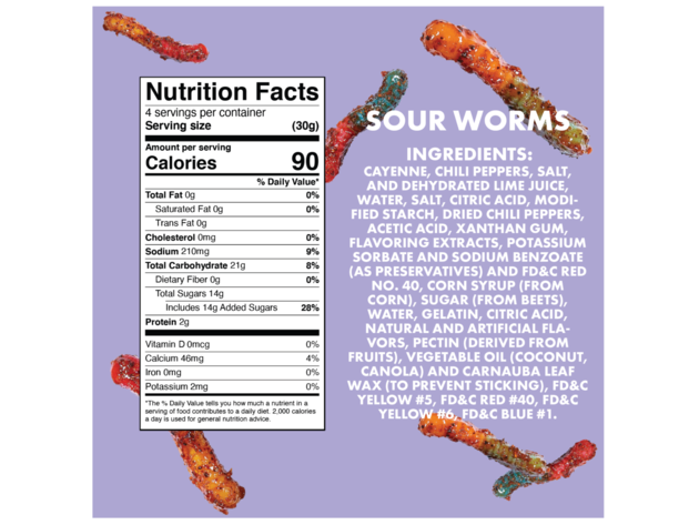 Chilichews Sour Worms 8 Bags 