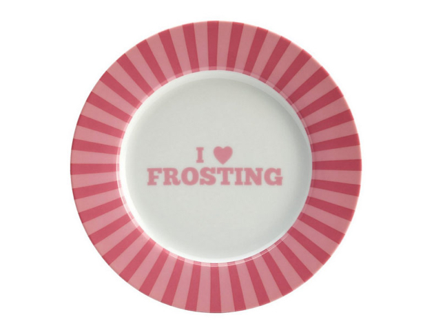 Cake Boss Serveware 4-Piece Porcelain Dessert Plate Set Patterns and Quotes - Multi colored