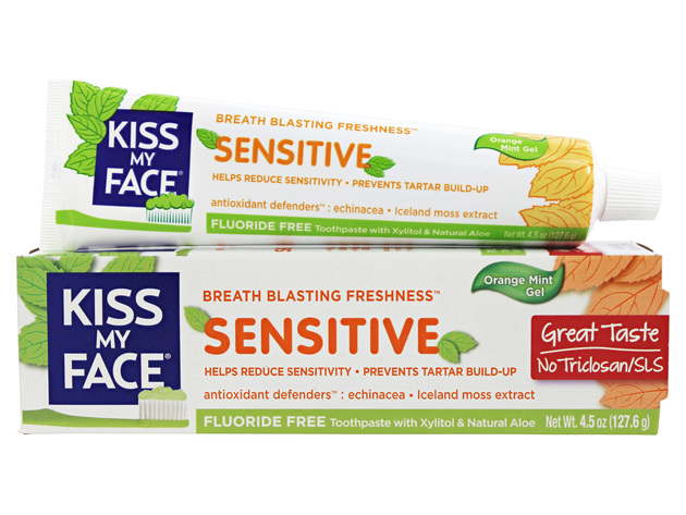 Kiss My Face -  Sensitive Toothpaste Gel Fluoride Free Orange Mint - 4.5 oz.