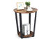 Costway Industrial End Table Metal Frame w/ Storage Shelf - Retro Brown + Black