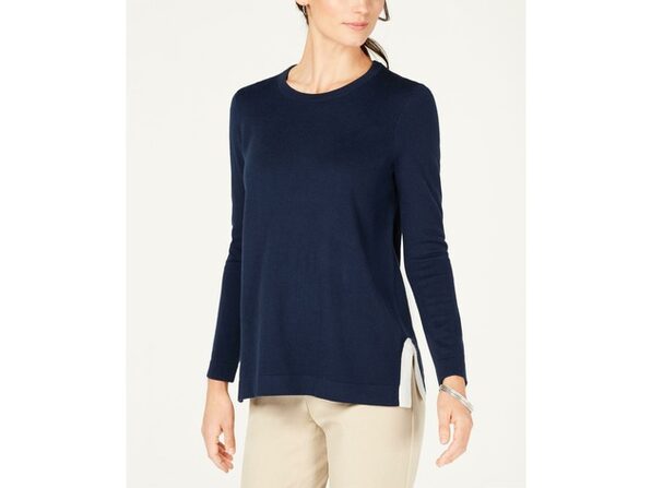 ladies navy blue crew neck jumper