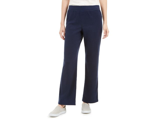 Karen Scott Women's Petites Microfleece Pants Blue Size 44