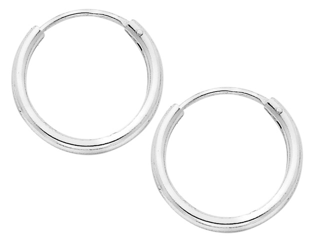 Small Hoop Earrings in Sterling Silver 4/5 Inch (2.0mm)