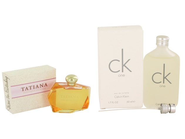 Gift set  TATIANA by Diane von Furstenberg Bath Oil 4 oz And  CK ONE EDT Pour/Spray (Unisex) 1.7 oz