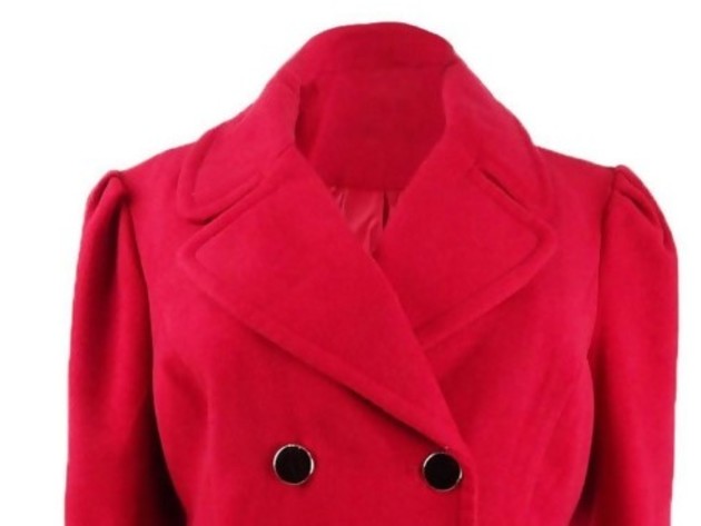 Maison Jules Women's Double-Breasted Peacoat Red Size Large