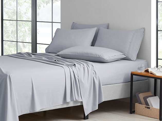 6-Piece Bamboo-Blend Comfort Luxury Sheet Set (Silver/Queen)