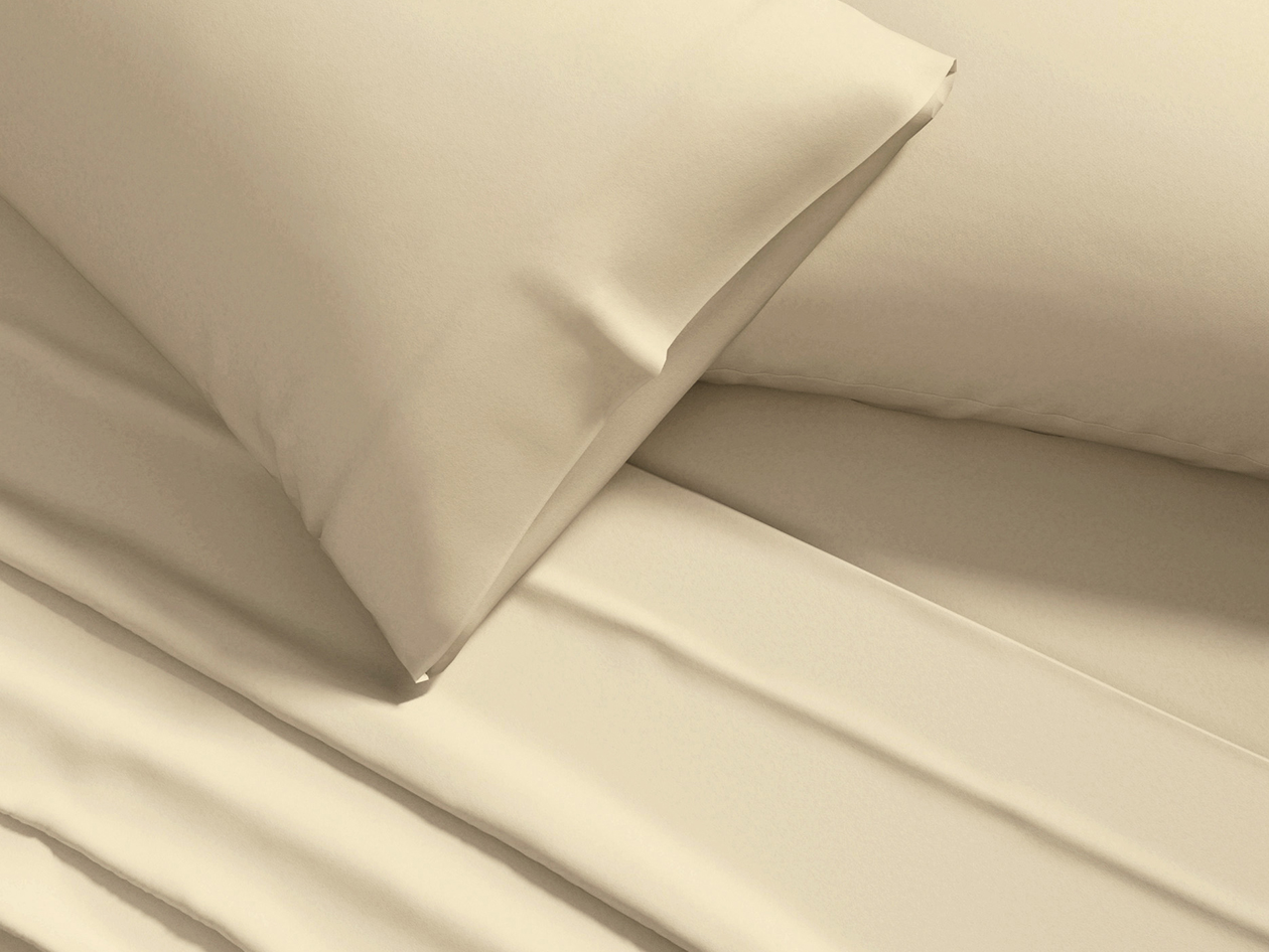4-Piece Pre-Washed Microfiber Sheet Set (Natural/King)