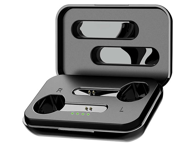 True Wireless Bluetooth 5.0 Earbuds + Charging Case (Black)