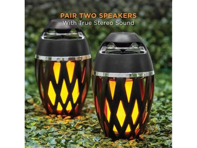 Tiki LED Flame Bluetooth Speakers with Poles (2-Pack)