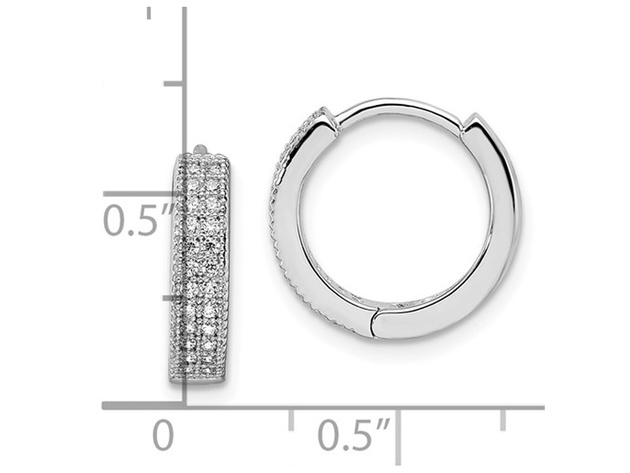 Cubic Zirconia (CZ) (CZ) Hoop Earrings in Sterling Silver