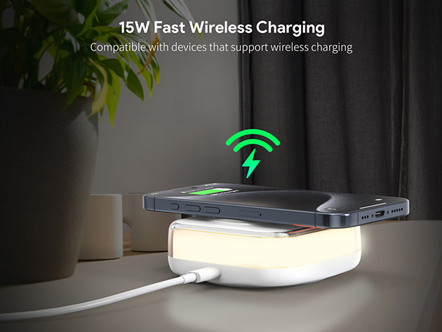 15W Night Light Wireless Charging Pad (White)