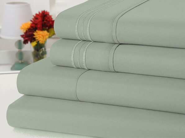 Bamboo Comfort 4 Piece Solid Sheet Sets- King- Sage - Product Image