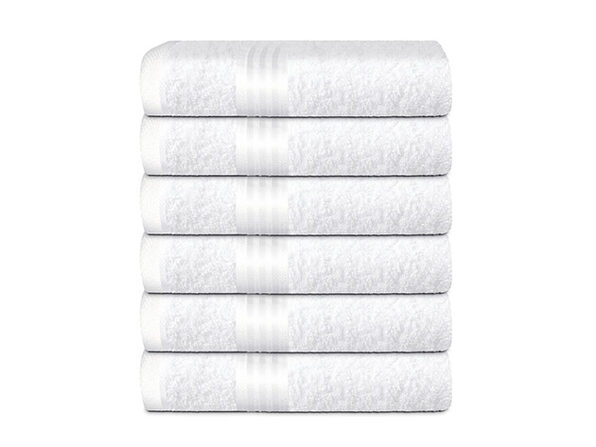 Hurbane Home 6-Piece 100% Cotton Hand Towel Set White - Product Image