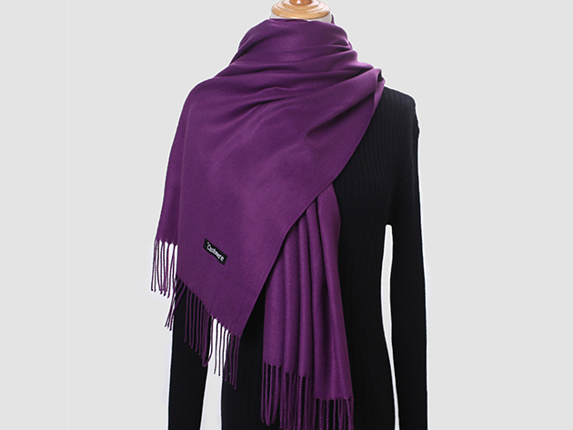 Lavisha Cashmere-Blend Shawl (Magenta Purple)