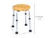 Costway Bamboo Bath Seat Shower Chair Round Shaped Stool Slip-Resistant Rubber Tip