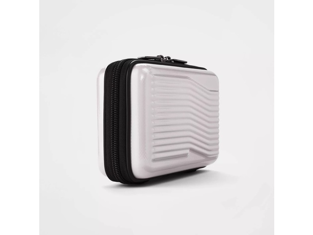 Open Story Hardside Miniature Travel Case with Elastic Mesh Pockets and Zipper Closure, Voilet Ice