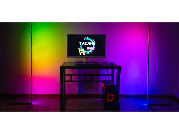 56" RGB LED App-Enabled Remote Floor Lamp (2-Pack)