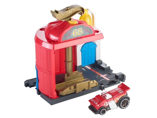 Hot Wheels City Downtown Fire Station Spinout Storytelling Playset, Suggested For Kids Ages 4-8