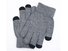Winter Touch 3-Finger Touchscreen Gloves (Grey/2 Pairs)