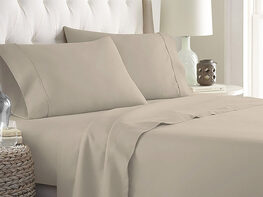 Soft Home 1800 Series Solid Microfiber Ultra Soft Sheet Set (Taupe/King)