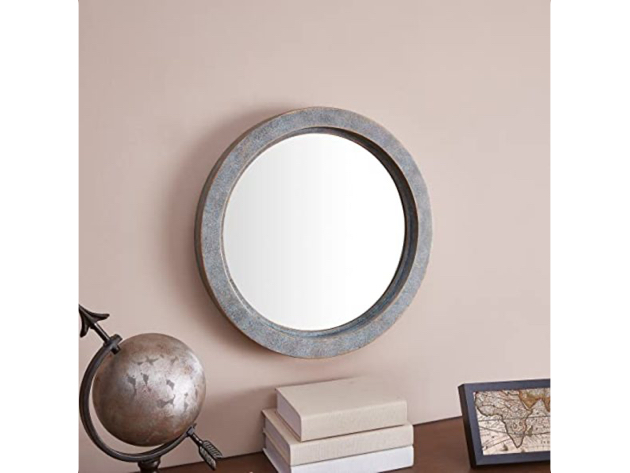 Danya B. Decorative Round Wall Mirror with Antique Copper Style Metal Frame, 16" (Like New, Open Retail Box)