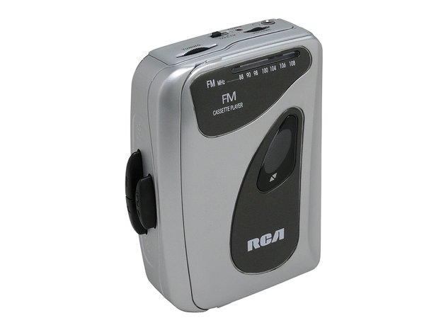 RCA Portable Walkman Personal Cassette Player with FM Radio, Analog Tuning and Volume Control, Gray, RCP268 (Refurbished)