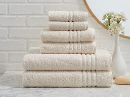 Turkish Cotton 6 Piece Ensemble Towel Set - Ivory