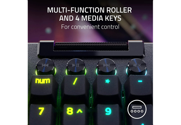 Razer BlackWidow V4 Pro Full Size Wired Mechanical Linear Switch Gaming Keyboard w Chroma RGB Backlighting Black (Refurb)