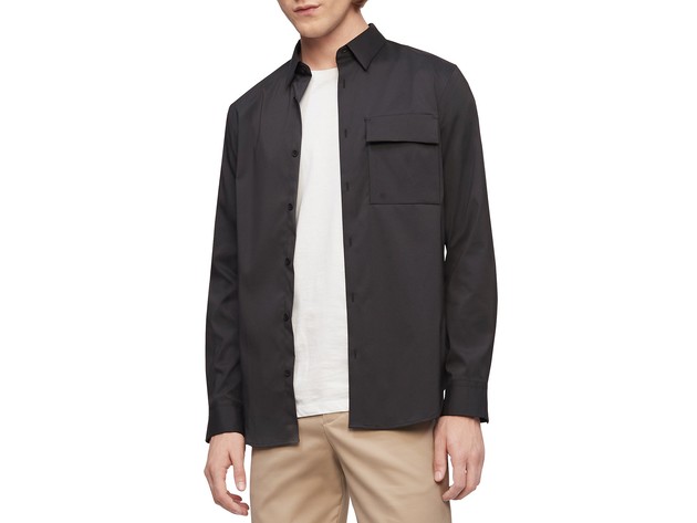 Calvin Klein Men's  Utility Shirt Black Size Extra Large