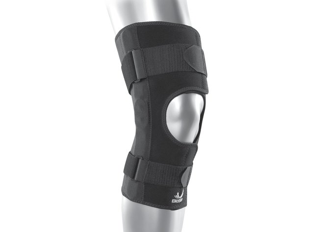 BIOSKIN Hinged Knee Skin, Provides Excellent Compression To Control Swelling and Pain, Extra Small: 12 Inches - 12 Inches, Black
