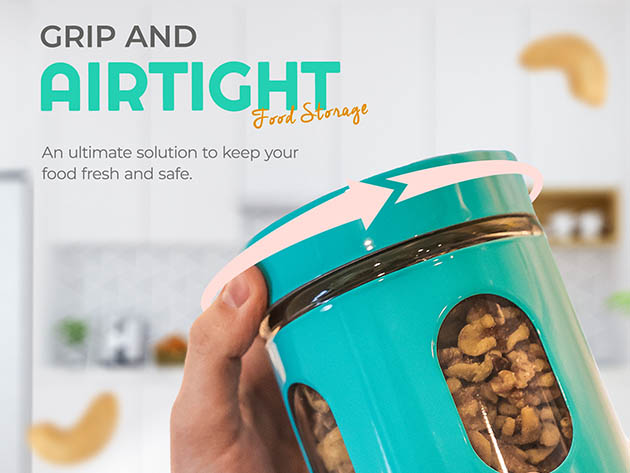 4-Piece Kitchen Canisters Set (Turquoise)