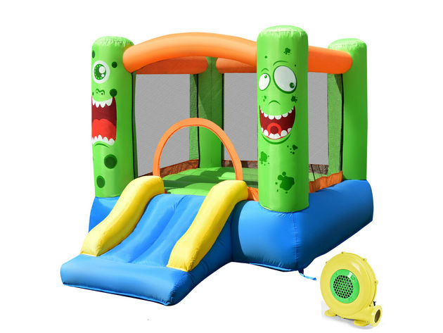 Costway Kids Playing Inflatable Bounce House Jumping Castle Game Fun Slider 480W Blower