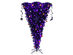 7 Foot Upside Down Christmas Halloween Tree Black w/400 Purple LED Lights