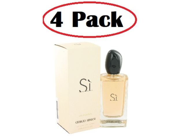 4 Pack of Armani Si by Giorgio Armani Eau De Parfum Spray 3.4 oz