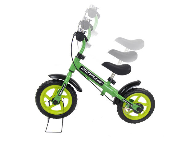 Goplus 12'' Green Kids Balance Bike Children Boys & Girls with Brakes and Bell Exercise - Green + Black
