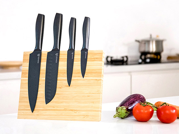 Zenko 4-Piece Knife Set & Magnetic Stand, on sale for $101.99 when you use coupon code PREZ2021 at checkout