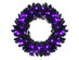 Costway 24inch Pre-lit Christmas Halloween Wreath Black w/ 35 Purple LED Lights - Black