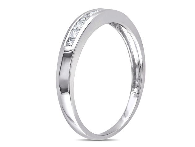 Princess Cut Diamond Anniversary Wedding Band 1/4 Carat (ctw G-H-I, I2-I3) in 10k White Gold - 9