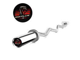 Costway 48''Chrome Steel Olympic EZ Curl Bar 28mm Grip Home Gym Fitness Equipment Silver
