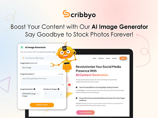 Scribbyo AI: Lifetime Subscription (Gold: 1M Words & 1K Images/Year)